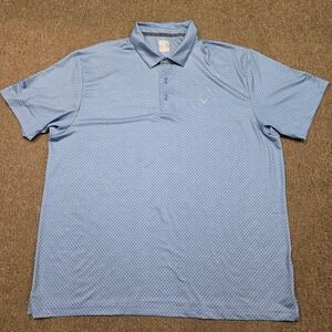 Callaway Golf Polo Mens XXL Blue Geometric Print Opti-Dri Short Sleeve Shirt